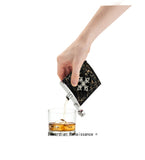 Skull and Crossbones Flask Inlaid in Hand Painted Black Ink Swirl Enamel Gothic Style with Personalized and Color Options