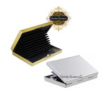 Gold Filigree Wallet in Hand Painted Black Ink Swirl Enamel RFID Blocker Credit Card Case Art Nouveau Style Personalized and Color Options