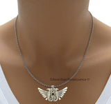 Winged Sun Design Necklace Antique Sterling Silver Egyptian Symbol Jewelry Choose your Chain Length