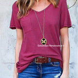 Pisces Locket Inlaid in Hand Painted Glossy Ox Blood Enamel Neo Victorian Zodiac Keepsake Pendant with Color and Personalized Option