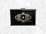 Art Nouveau RFID Credit Card and Money Clip Wallet Vintage Inspired Bejeweled with Custom Colors and Personalized Options Available