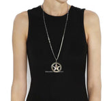 Fox Head Pill Box Locket Inlaid in Hand Painted Glossy Black Enamel Neo Victorian Pendant with Color and Personalized Option