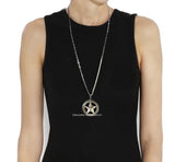 Gothic Owl Pill Box Necklace Locket Inlaid in Hand Painted Glossy Black Onyx Enamel Art Deco Design with Personalized Option