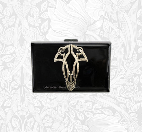 Art Nouveau Credit Card Wallet with Money Clip RFID Blocker Gatsby Inspired with Personalized and Color Options Available