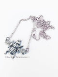 Bee Necklace in Antique Gold Jewelry Art Deco Insect Choose your Chain Length