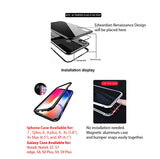 Angel Wings Iphone or Galaxy Phone Case in Hand Painted Black Glossy Enamel with Silver Splash 360 Magnetic Full Protection