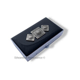 Art Deco Pill Box Inlaid in Hand Painted Black Enamel Geometric Style Snake Personalized and Color Options