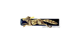 Antique Gold Fox Tie Clip Inlaid in Hand Painted Black Enamel Woodland Inspired Custom Color Options Available
