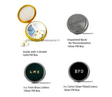 Elephant Metal Pill Box Inlaid in Hand Painted Enamel Safari Inspired Round Pill Case with Personalized and Color Options