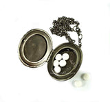 Antique Gold Lion Head Inlaid in Oxidized Gold Large Pill Box Locket Leo Neoclassic Design Necklace with Personalized and Color Options