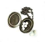 Antique Silver Lion Head Pill Box Necklace Neo Victorian Leo Oval Unisex Locket Necklace with Personalized and Color Options