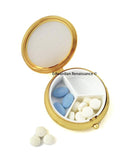 Elephant Metal Pill Box Inlaid in Hand Painted Enamel Safari Inspired Round Pill Case with Personalized and Color Options