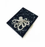 Octopus Cigarette Case: Silver Swirl, Antique Silver Kraken