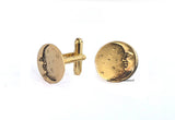 Moon and Stars Cufflinks Disc Shaped Cuff Links with Tie Clip or Tie Pin Set Option