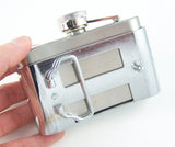 Skull & Crossbones Flask Belt Buckle: Gothic Enamel Inlay, Personalized Option