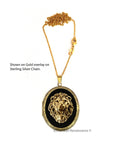 Antique Gold Cross Locket in Hand Painted Glossy Black Enamel Gothic Inspired Necklace with Color and Personalized Option