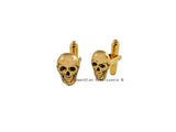 Antique Gold Skull Head with Wings Tie Clip Inlaid in Hand Painted Enamel Gothic Victorian Tie Bar Accent Custom Colors Available