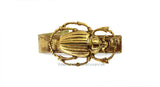 Scarab Tie Clip in Hand Painted Gold Enamel Gothic Egyptian Beetle Neck Tie Accent with Cufflink Set Option and Colors Available