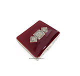 Art Deco Weekly Pill Case 8 Compartments in Black Opaque Enamel Geometric Moorish Design Personalize and Color Options