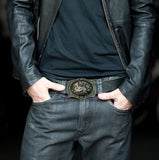 Dragon Belt Buckle Game of Thrones Inspired Inlaid in Hand Painted Black Onyx Enamel with Custom Color Options