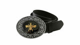 Bee Belt Buckle Inlaid in Hand Painted Black Enamel Art Deco Inspired Vintage Style Oval Buckle Custom Colors Available