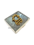 Antique Silver Serpent Pill Box with 8 Compartments Gothic Snake Motif Inlaid in Black Enamel with Personalized and Color Options