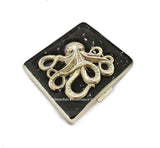Octopus Pill Box with 8 Compartments Nautical Inspired Inlaid in Navy Enamel Kraken Motif with Personalized and Custom Color Options