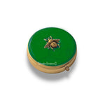 Antique Gold Bee Pill Case Inlaid in Hand Painted Enamel Art Deco Insect Vintage Style Personalize and Color Options