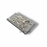 Antique Silver Dragon Game of Thrones Inspired Inlaid in Metallic Silver Glossy Enamel with Personalized and Color Options