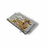 Antique Silver Dragon Game of Thrones Inspired Inlaid in Metallic Silver Glossy Enamel with Personalized and Color Options