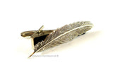 Ravens Feather Tie Clip Inlaid in Hand Painted Black Enamel Neo Victorian Crow Tieclip Neck Tie Bar Accent With Color Options