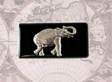 Elephant Money Clip Neo Victorian Safari Inlaid in Glossy Black Enamel on a Silver Plated Clip with Personalized and Color Options Available