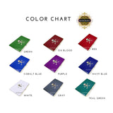 Libra Business Card Case Inlaid in Hand Painted Black Enamel Zodiac Scales Design with Personalized and Color Options