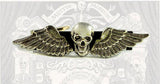 Antique Gold Skull Head with Wings Tie Clip Inlaid in Hand Painted Enamel Gothic Victorian Tie Bar Accent Custom Colors Available
