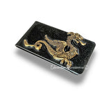 Dragon Money Clip Inlaid in Hand Painted Black Glossy Enamel Game of Thrones Inspired Custom Colors and Personalized Option