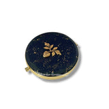 Antique Gold Strawberry Compact Mirror Inlaid in Ox Blood Enamel Vintage Style Fruit Design with Color and Personalized Options