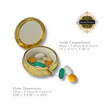 Antique Gold Serpent Pill Case Inlaid in Hand Painted Gray Enamel Vintage Style Snake with Personalize and Color Options