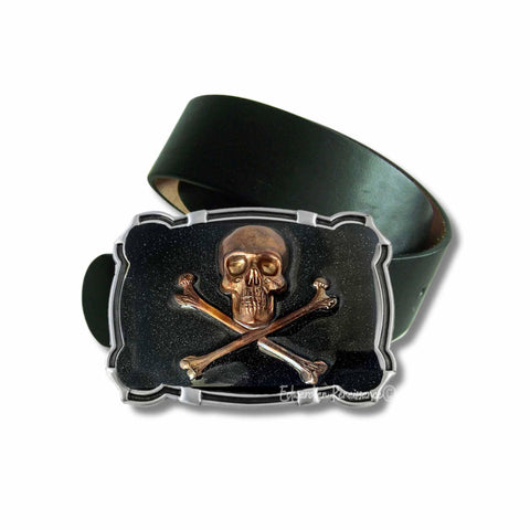 Skull and Crossbones Belt Buckle