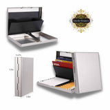 Silver Filigree Wallet in Hand Painted Gray Enamel RFID Blocker Credit Card Case Vintage Art Nouveau Style Personalized and Color Options