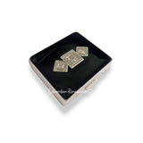 Art Deco Weekly Pill Case 8 Compartments in Black Opaque Enamel Geometric Moorish Design Personalize and Color Options