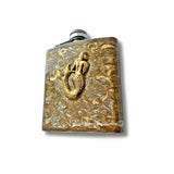 Antique Gold Mermaid Flask Inlaid in Hand Painted Enamel Nautical Fantasy Inspired Custom Colors and Personalized Options Available