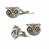 Antique Silver Owl Tie Pin: Vintage Inspired Lapel Brooch