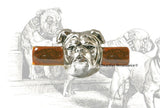 English Bulldog Tie Clip Inlaid in Hand Painted Glossy Copper Enamel Neo Victorian Vintage StyleTie Bar Accent with Custom Color Options