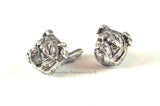 English Bulldog Head Antique Silver Neo Victorian Inspired with Tie Clip and Tie Pin Set Option