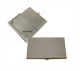 Rhino Business Card Case Inlaid in Hand Painted Silver Enamel Rhinoceros Metal Wallet Personalized and Custom Color Options