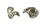 Antique Silver Eagle Tie Clip Accent Vintage Style Inlaid In Hand Painted Black Enamel