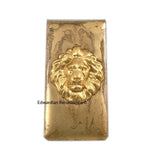Gold Lion Money Clip Inlaid in Hand Painted Metallic Gold Enamel Neo Victorian Leo Custom Colors and Personalized Options