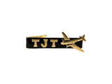 Scarab Tie Bar Clip Inlaid in Hand Painted Glossy Black Enamel with Silver Splash  Slide Tie Accent with Personalized and Color Options