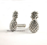 Pineapple Cufflinks in Antique Gold Tropical Fruit Art Deco Style Cuff Links Vintage Inspired with Set Option