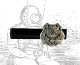 Deep Sea Diver Helmet Tie Clip Inlaid in Hand Painted Enamel Vintage Nautical Inspired with Color Options